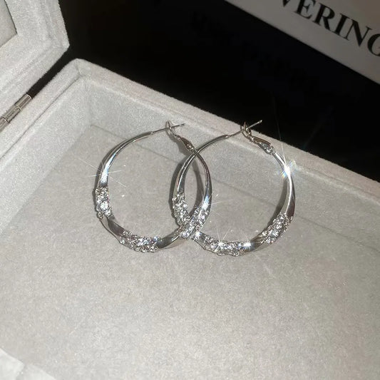 Women's Large Round Earrings - Fashionable round design,