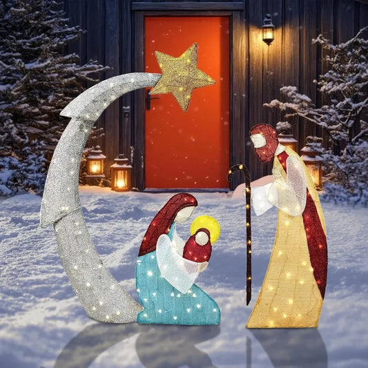 Outdoor Lighted Nativity Scene Waterproof