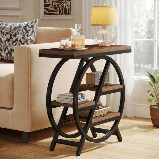 3-Tier Narrow Side Table With Storage,