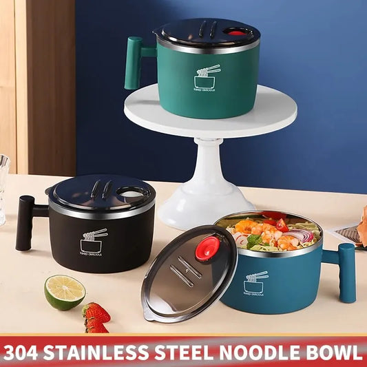 Stainless Steel Bowl With Lid For Instant Noodles