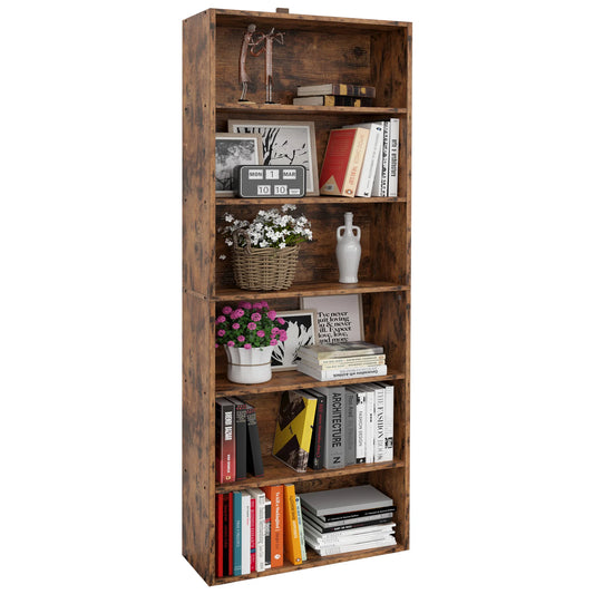 Floor Standing 6 Shelf Display Storage Shelves Bookcase