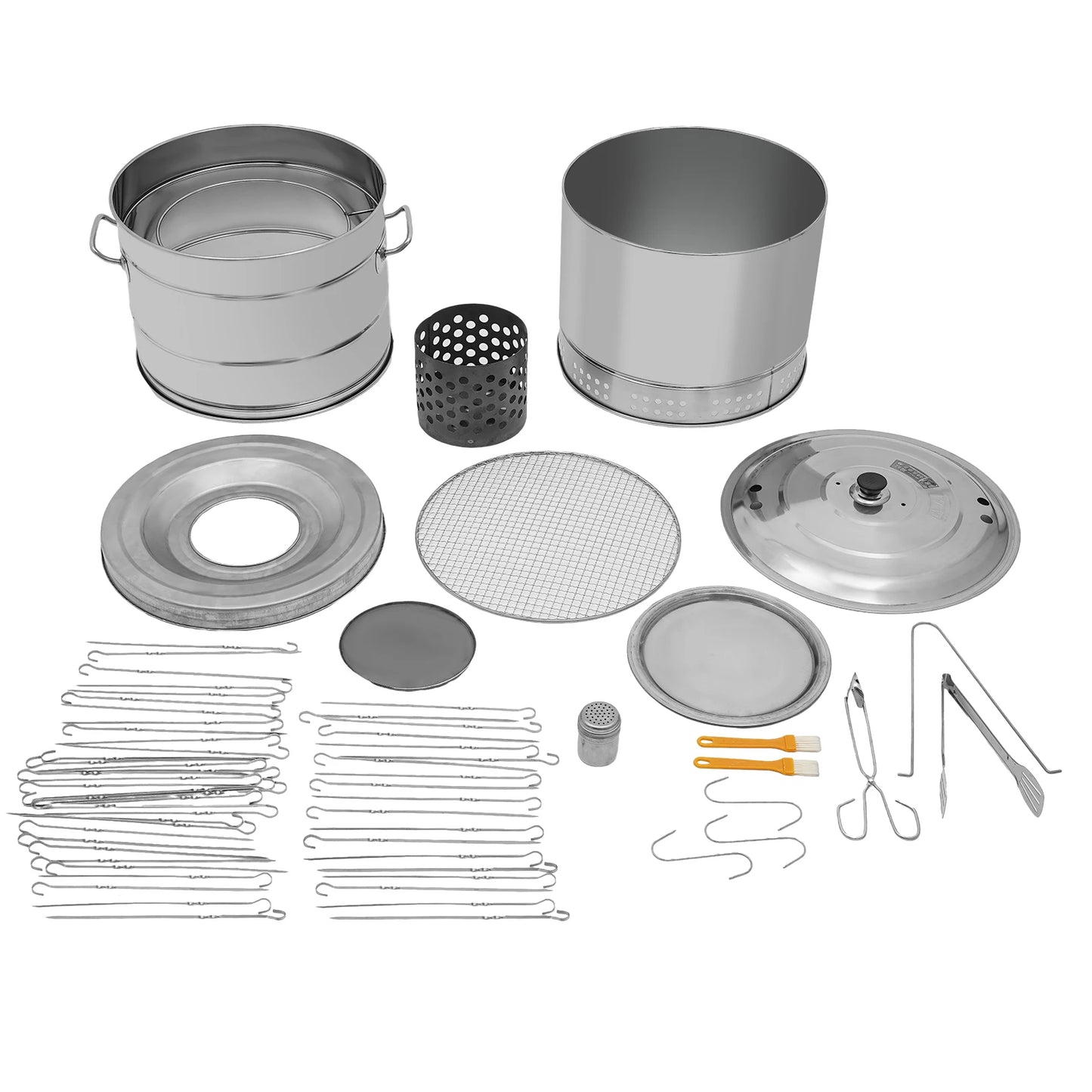 Stainless Steel BBQ Grill Barrel Portable Charcoal Grills 360°