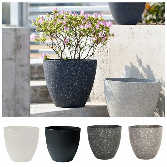 Frosted Imitation Stone Flower Gardening Pots.