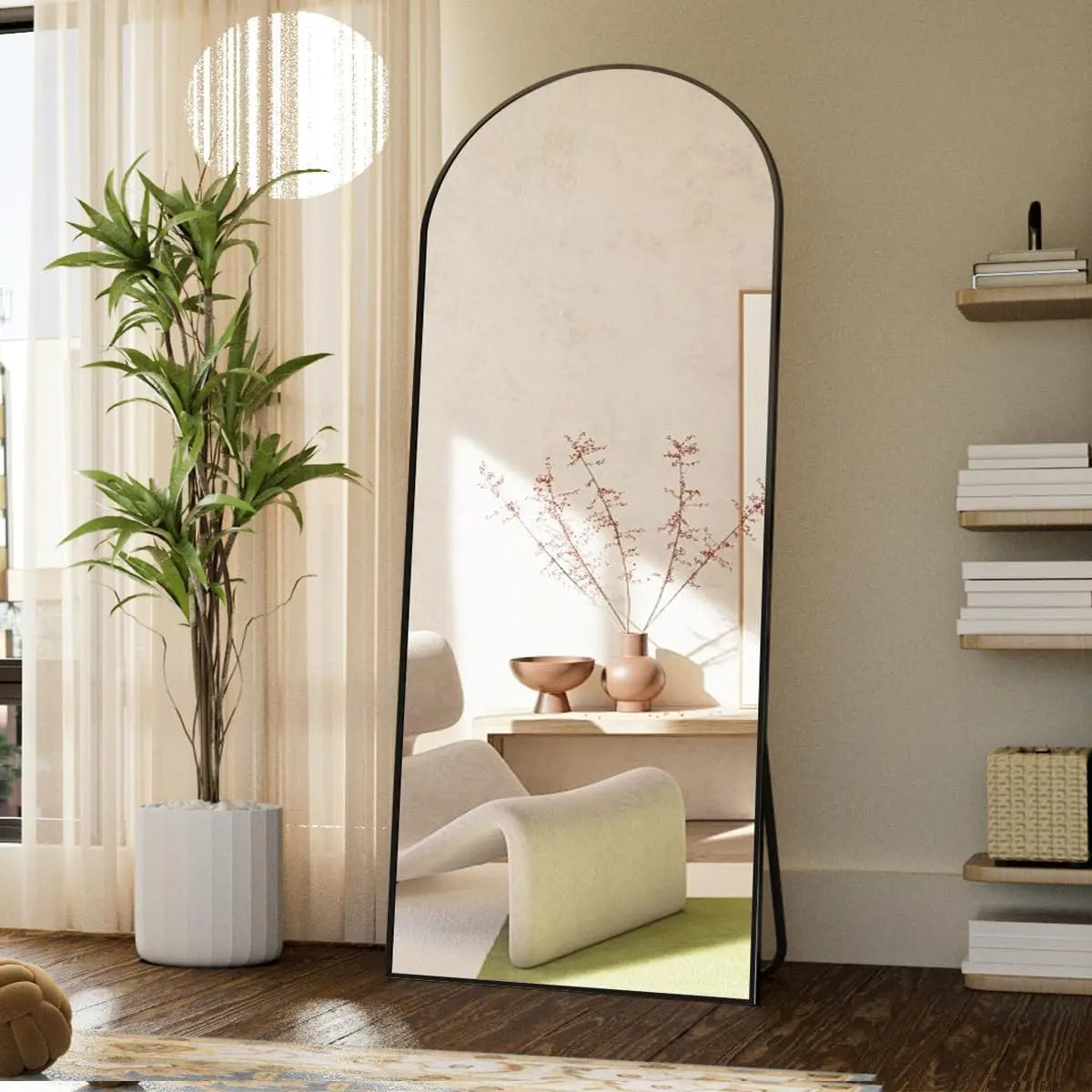 71 "x26" full body floor mirror, vertically suspended or inclined wall,