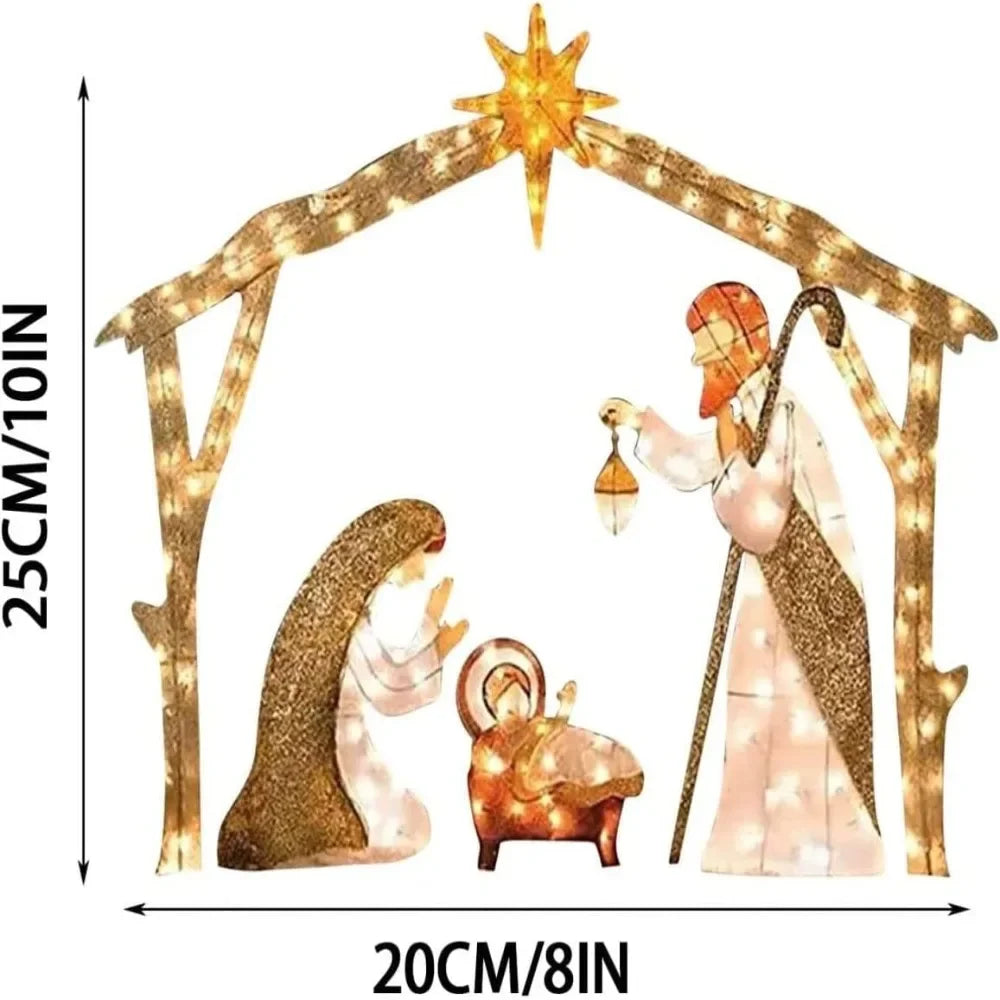 Outdoor Lighted Nativity Scene Waterproof