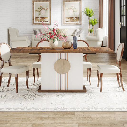 55" Rectangular Dining Table for 4 to 6 People,