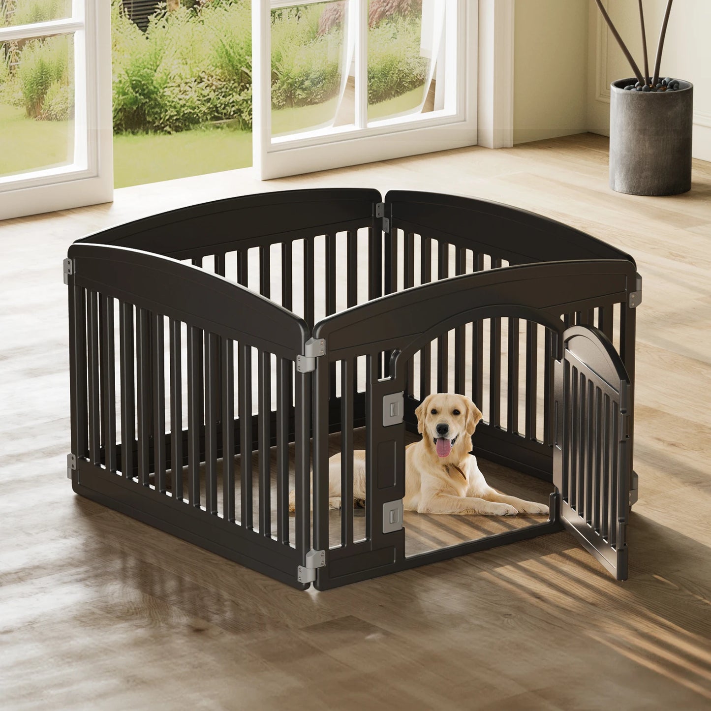 Playpen 6 Panel 24IN Expandable Durable Pet Fence for Medium Dogs