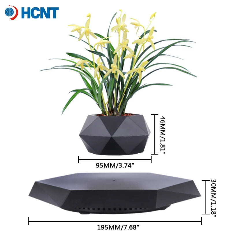 Levitating Plant Pot Magnetic Levitation Flower Pot Rotating Planters Suspension Floating Plant Succulents Potted for Home Livin