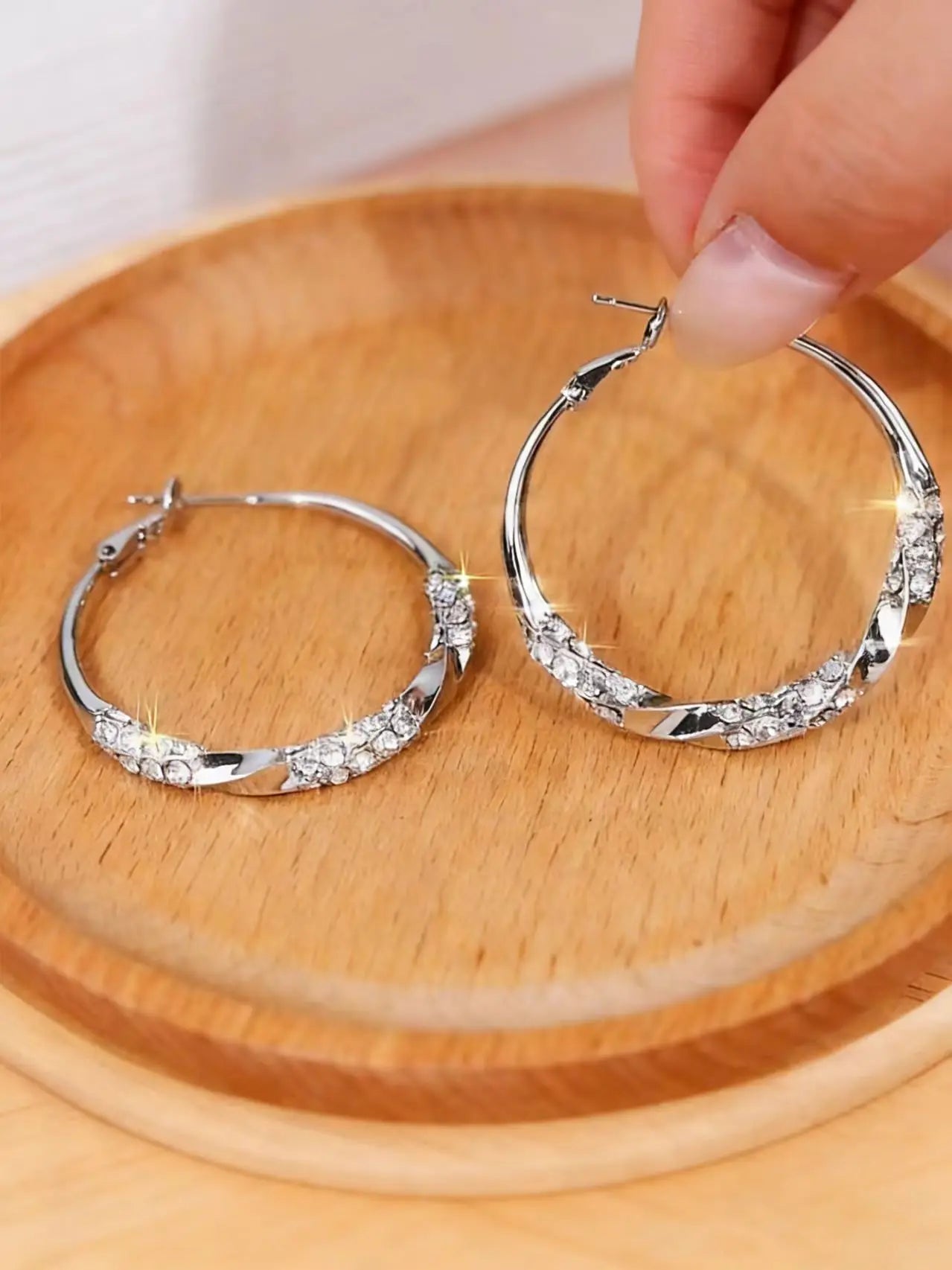 Women's Large Round Earrings - Fashionable round design,