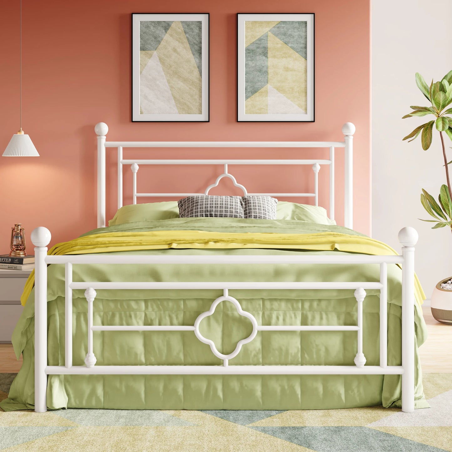 Metal  Frame, Victorian Style, Wrought Iron Headboard  And Footboard