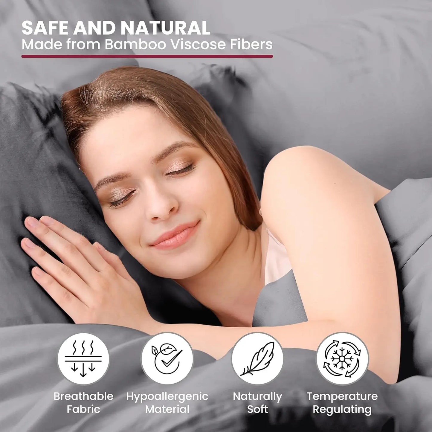 Bamboo, Breathable & Soft, Hotel Luxury Silky Bedding