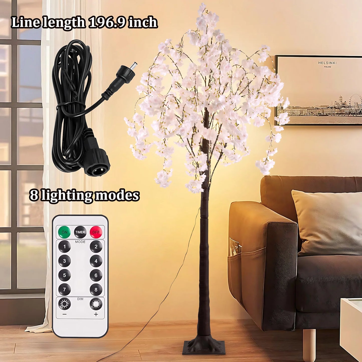Cherry Blossom Tree Light, 6ft Lighted Trees for Decoration Inside