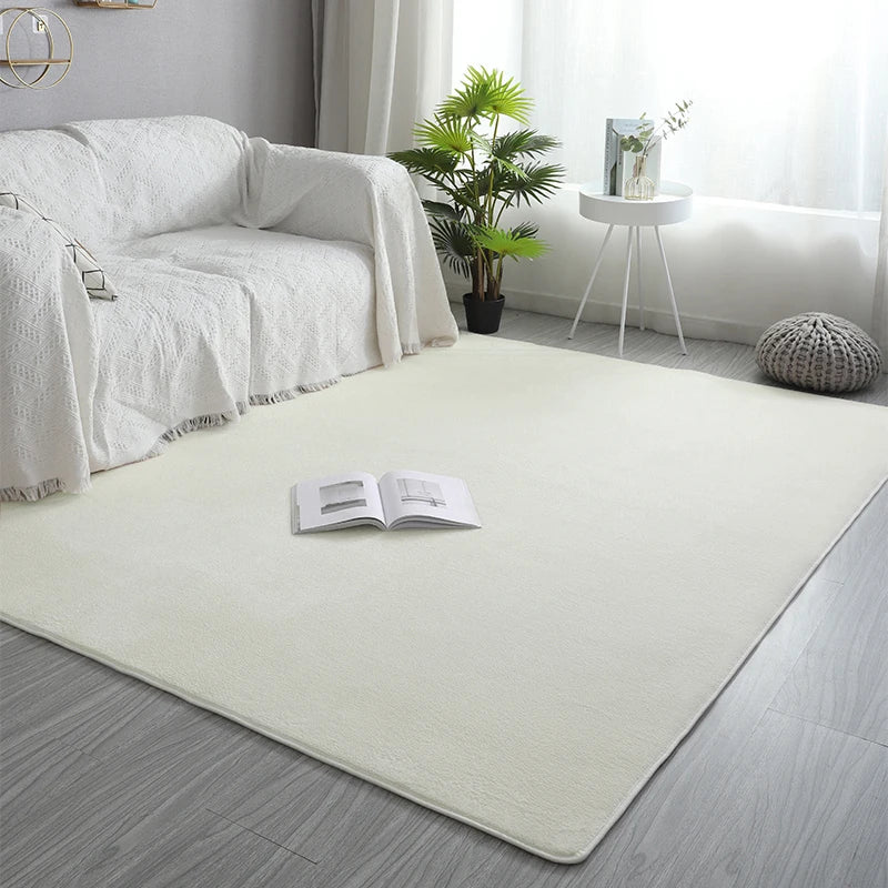 Pink Coral Velvet Carpet Living Room Short Plush Rug