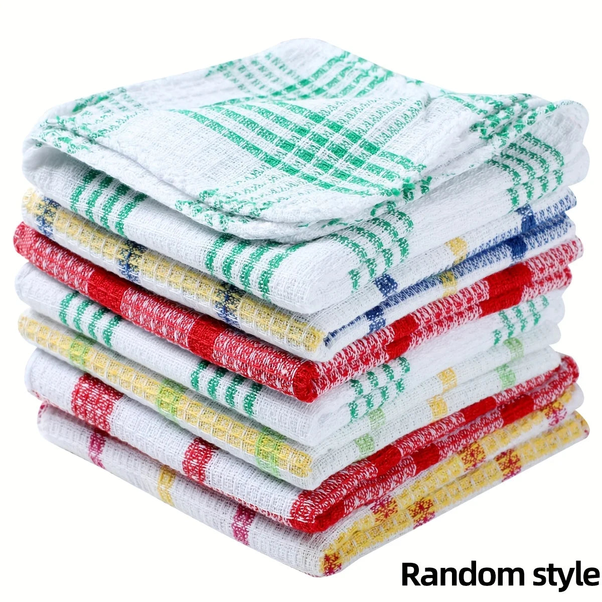 3/5/10/12pcs Plaid Kitchen Towels -