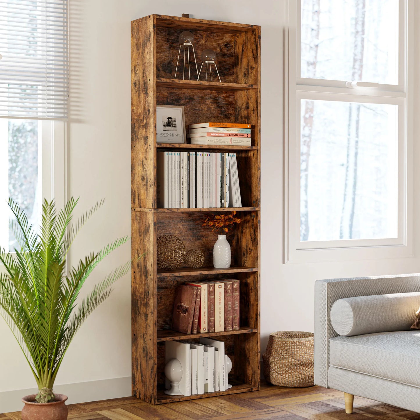Floor Standing 6 Shelf Display Storage Shelves  Bookcase