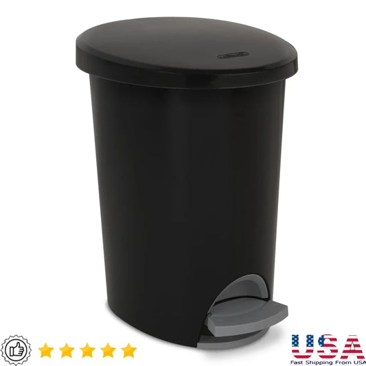Hands-Free Step-On Trash Can Plastic