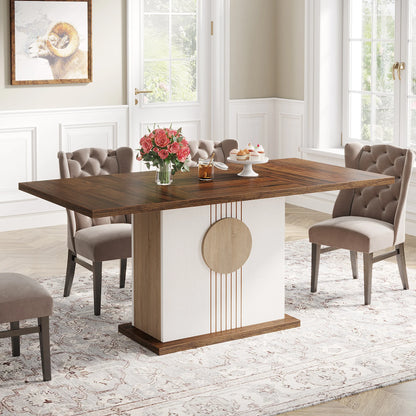 55" Rectangular Dining Table for 4 to 6 People,