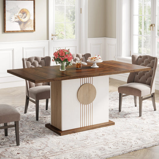 55" Rectangular Dining Table for 4 to 6 People,