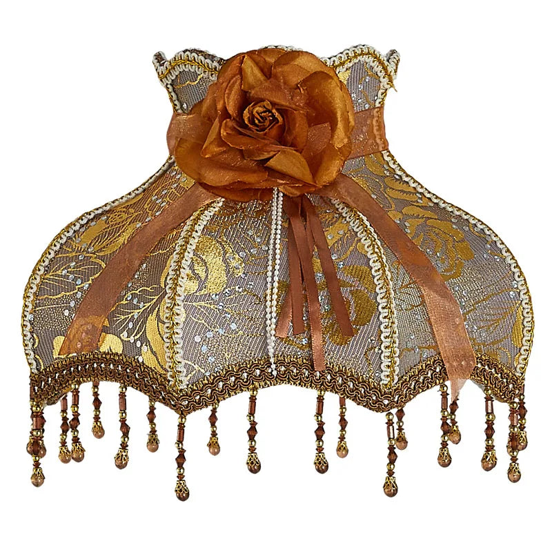 European Style Lampshade Vintage High-End Cloth Art Bead Lace
