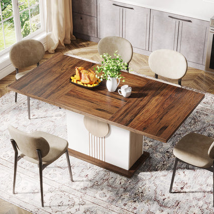 55" Rectangular Dining Table for 4 to 6 People,