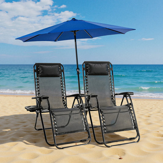 2 Recliner Camping Patio Lounge Chairs