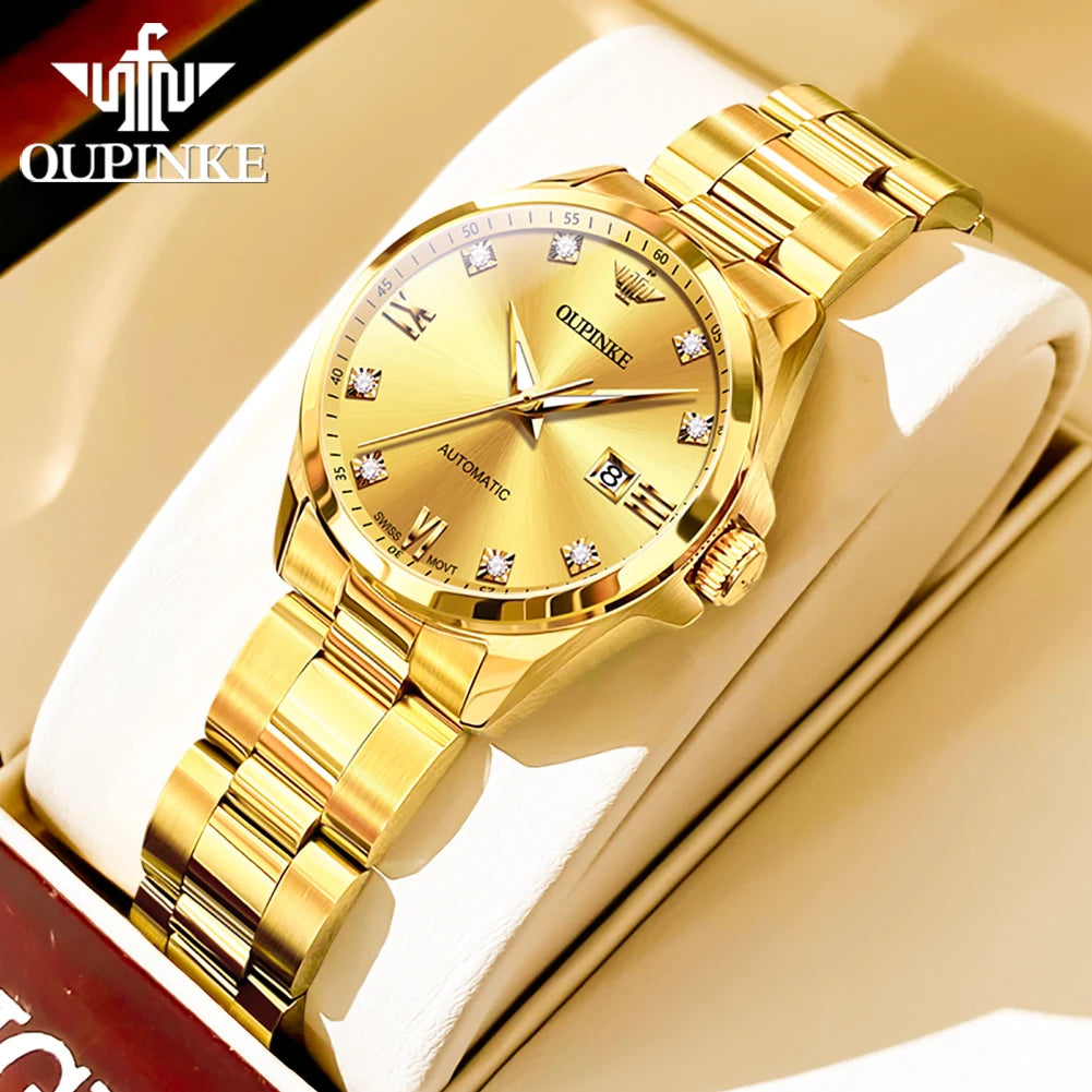 Original  Swiss Automatic Mechanical Watch  Real Diamond Sapphire