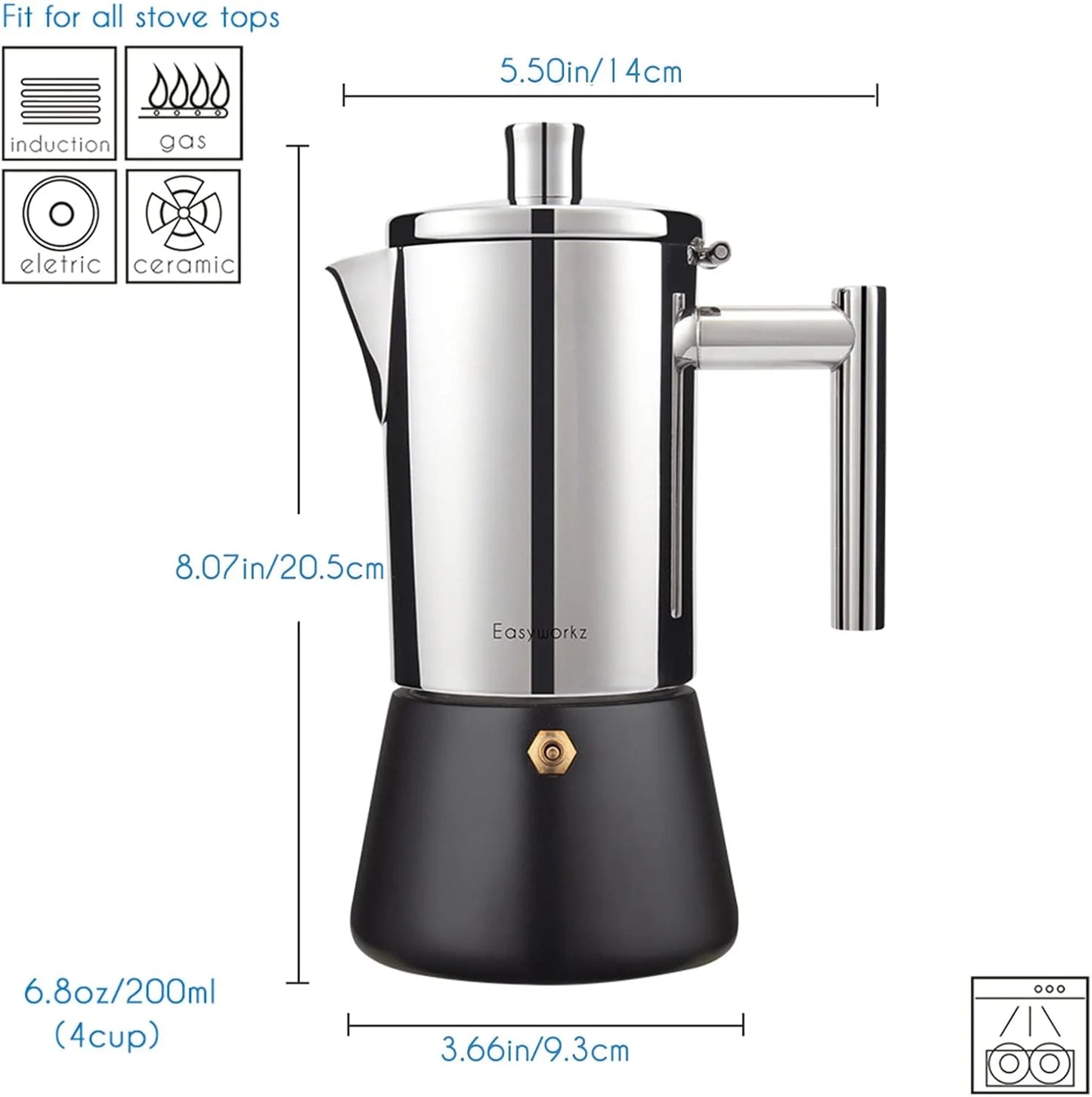 Italian Coffee Machine Maker 6Cup 10 oz