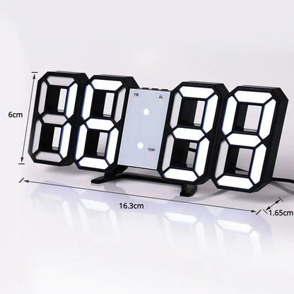 3D LED Digital Clock Wall Decoration Glow Night