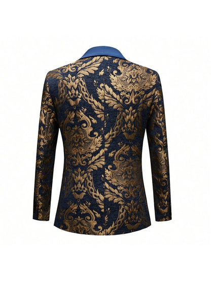 Flower Suit Jacket 1 Button Paisley Tuxedo