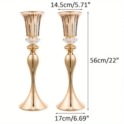 Set of 2/10 Crystal Flower Stands, Metal Centerpiece for Decoration,  & Christmas  Party