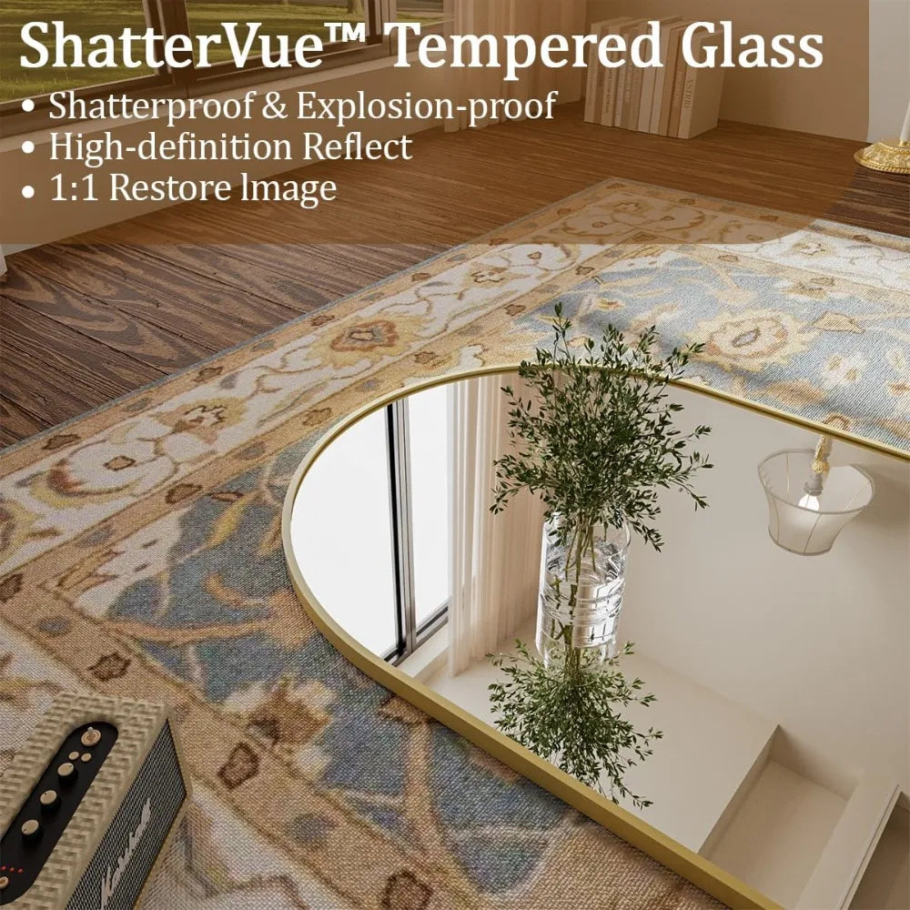 71 "x26" full body floor mirror, vertically suspended or inclined wall,