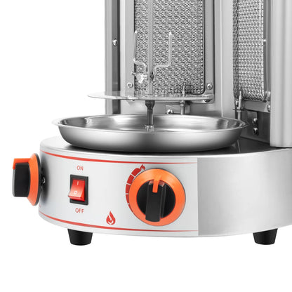 Electric Vertical  Gas Rotisserie Grill Broiler 360° rotating with 2 Burners