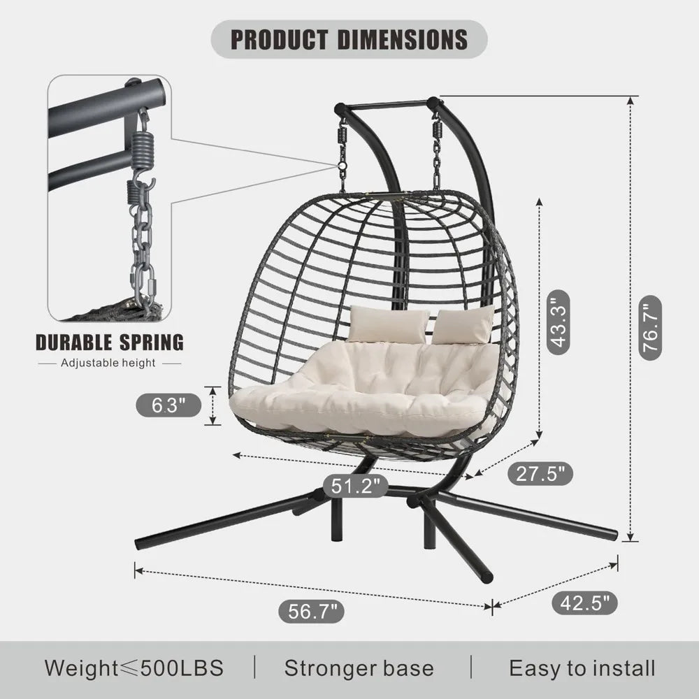 Patio Hammock Swing Chair with Cushion Loveseat