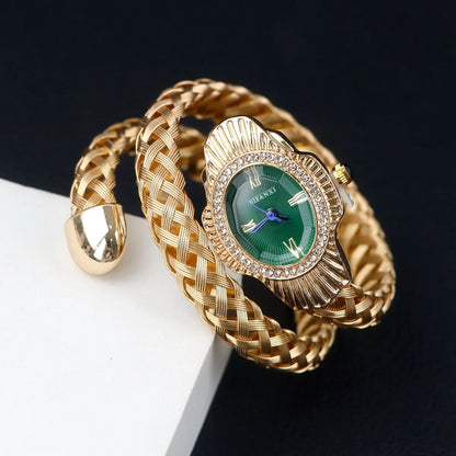 Fashion Diamond Snake Shape Wristwatch