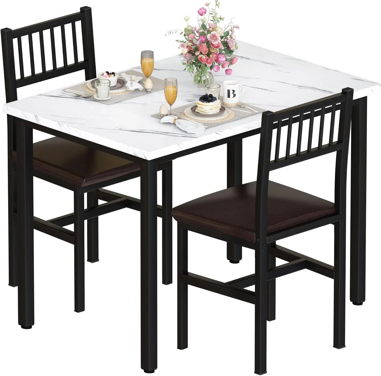 3 Piece Dining Table Set for 2,