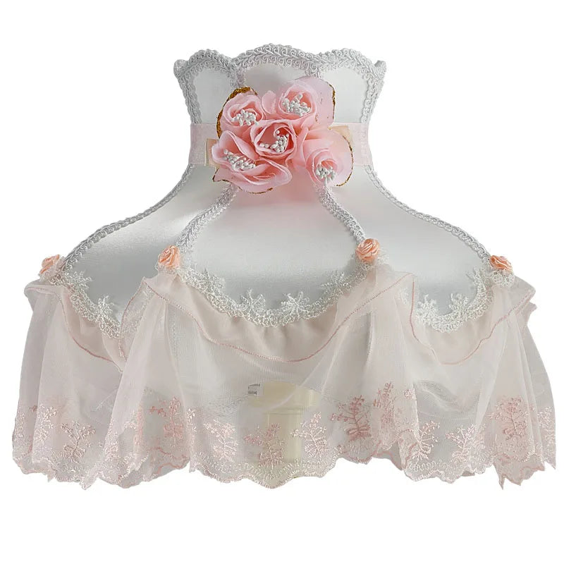 European Style Lampshade Vintage High-End Cloth Art Bead Lace