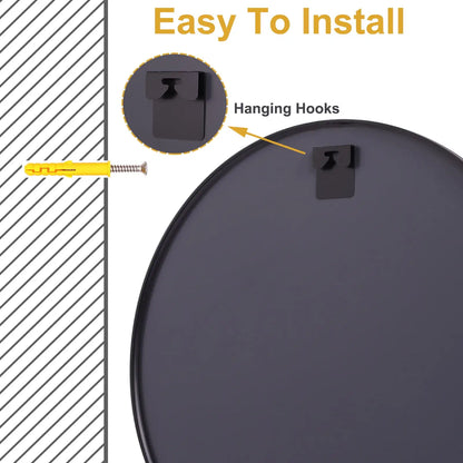 24.2"x24.2" Round Bathroom Wall Mirror,
