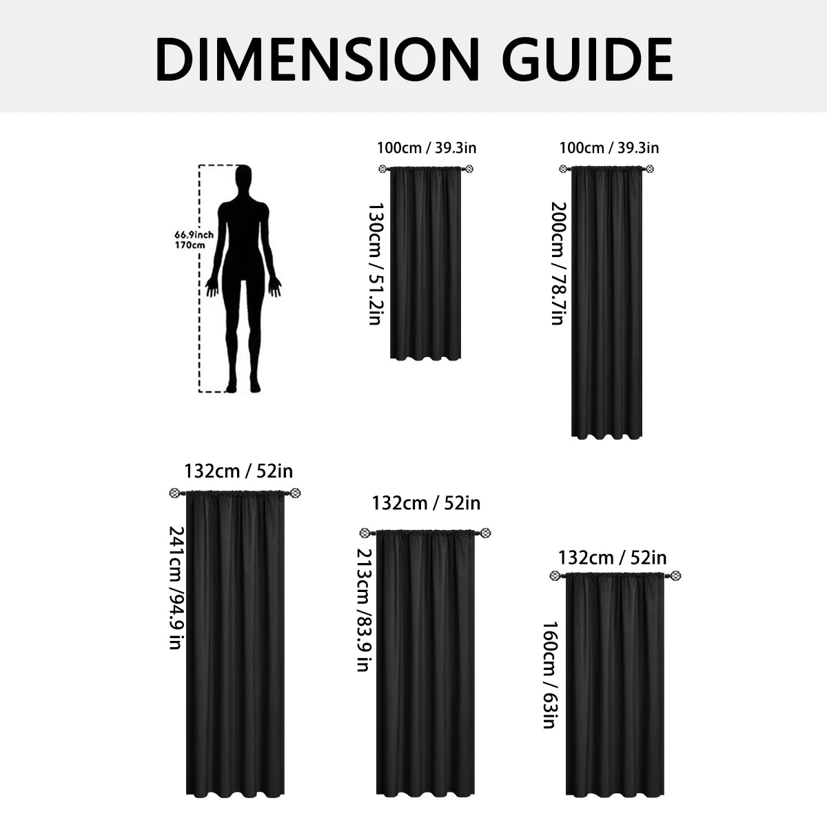 1pc 100% Blackout Curtain with Rod Pocket,