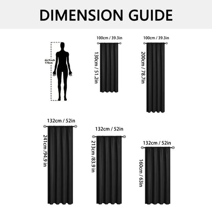 1pc 100% Blackout Curtain with Rod Pocket,