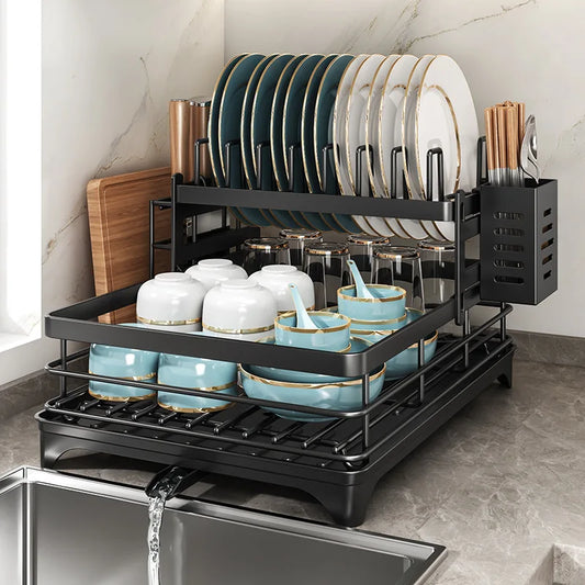 Stainless Steel Dish Drying Rack with Drainboard