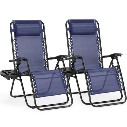 2 Recliner Camping Patio Lounge Chairs