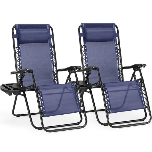 2 Recliner Camping Patio Lounge Chairs