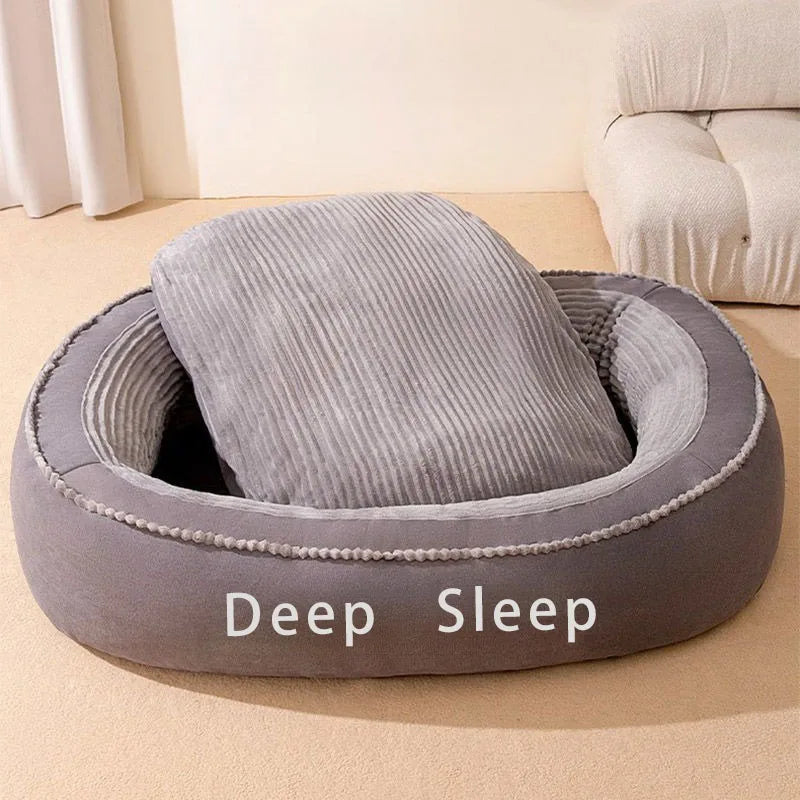 Comfortable Donut Round Soft Washable Dog Cat Cushion Bed