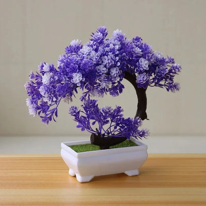 Artificial Bonsai Simulated Tree Fake Flowers