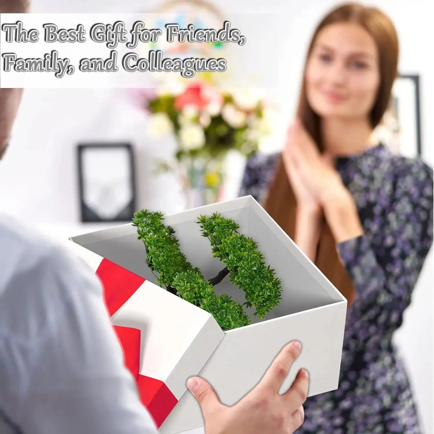 Artificial Bonsai Simulated Tree Fake Flowers