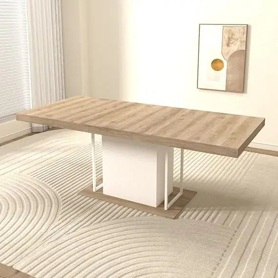 Extendable Dining Room Wooden Table for 6 8 10, 78.74"