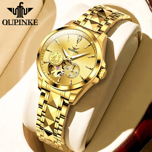 Women Watches Tungsten Steel Strip Real Gold Real Diamond