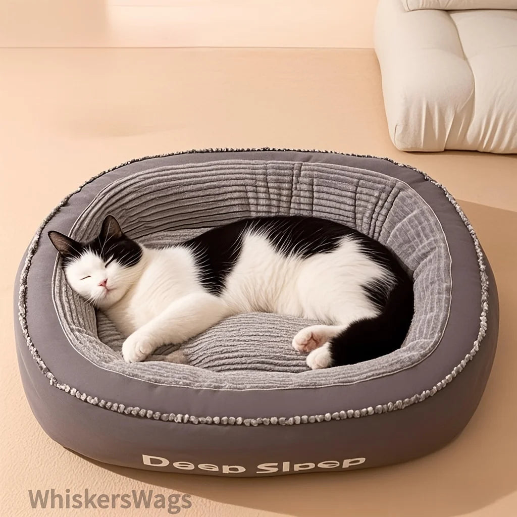 Comfortable Donut Round Soft Washable Dog Cat Cushion Bed