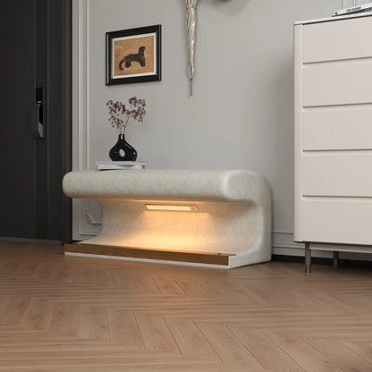 Velvet Padded Storage Bench With Buttons