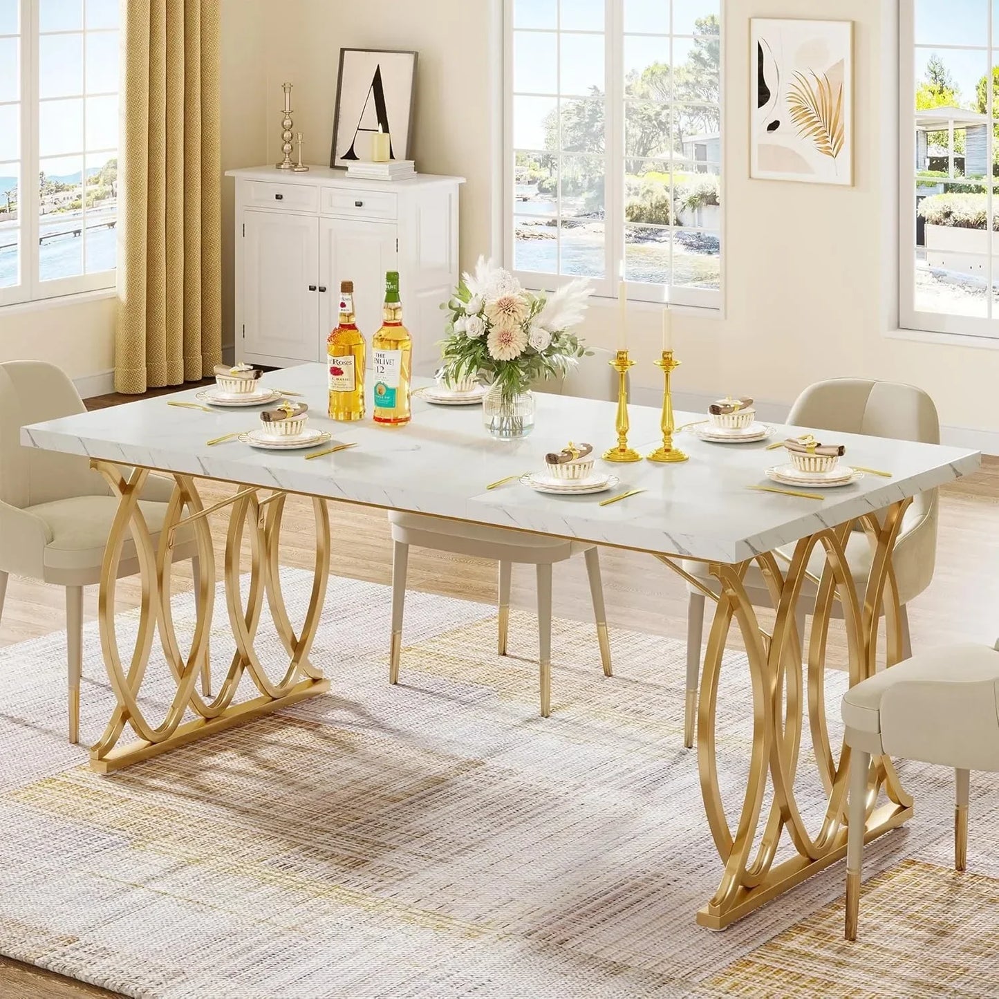 Unique Rectangular Dinner Table \ for 4-6 People